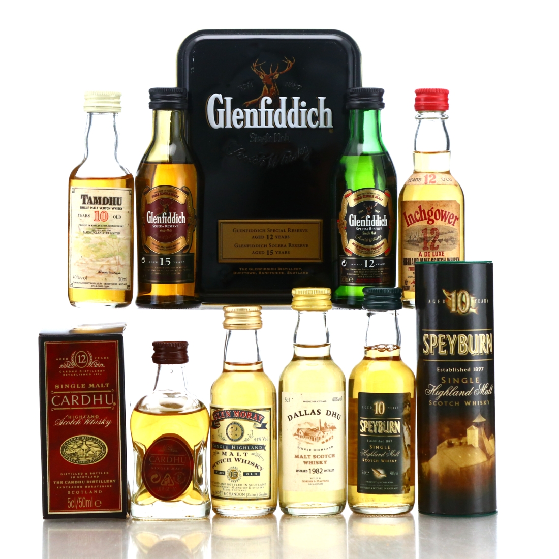 Speyside Single Malt Miniatures x 8 / includes Dallas Dhu