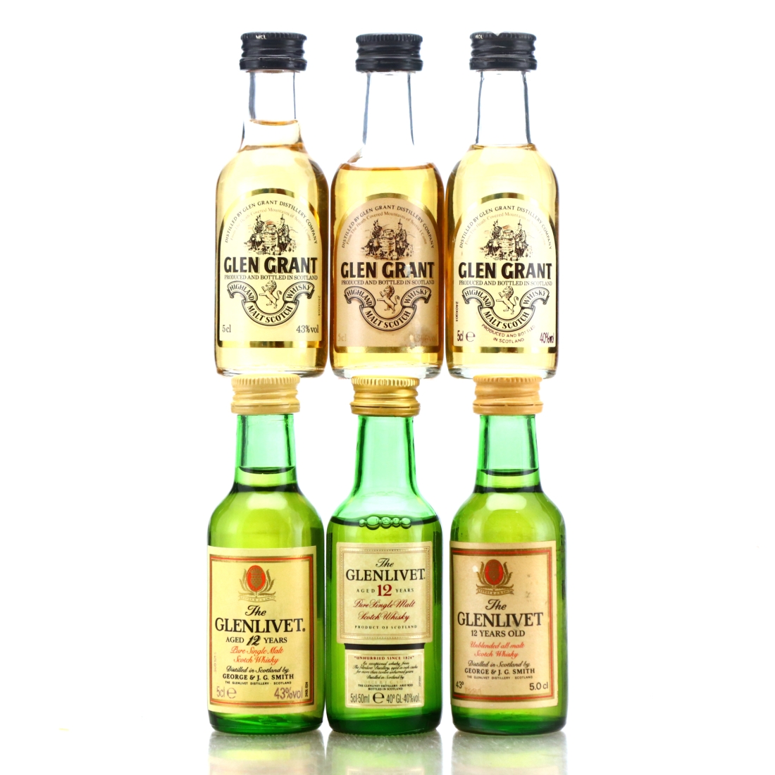 Glenlivet & Glen Grant Miniature x 6