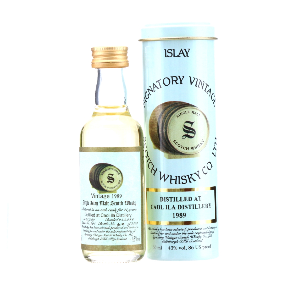 Caol Ila 1989 Signatory Vintage 11 Year Old Miniature 