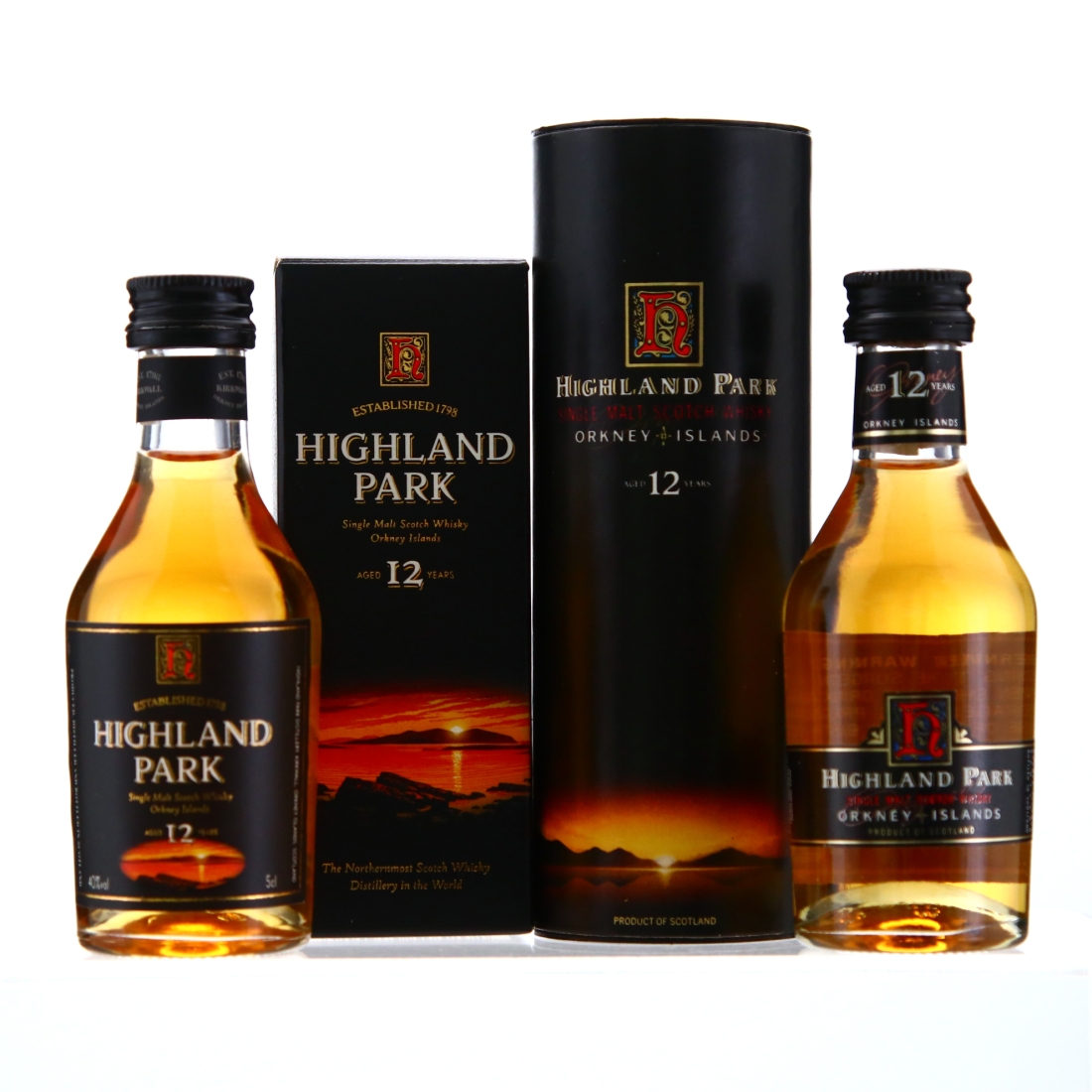 Highland Park 12 Year Old Miniature 1990s x 2