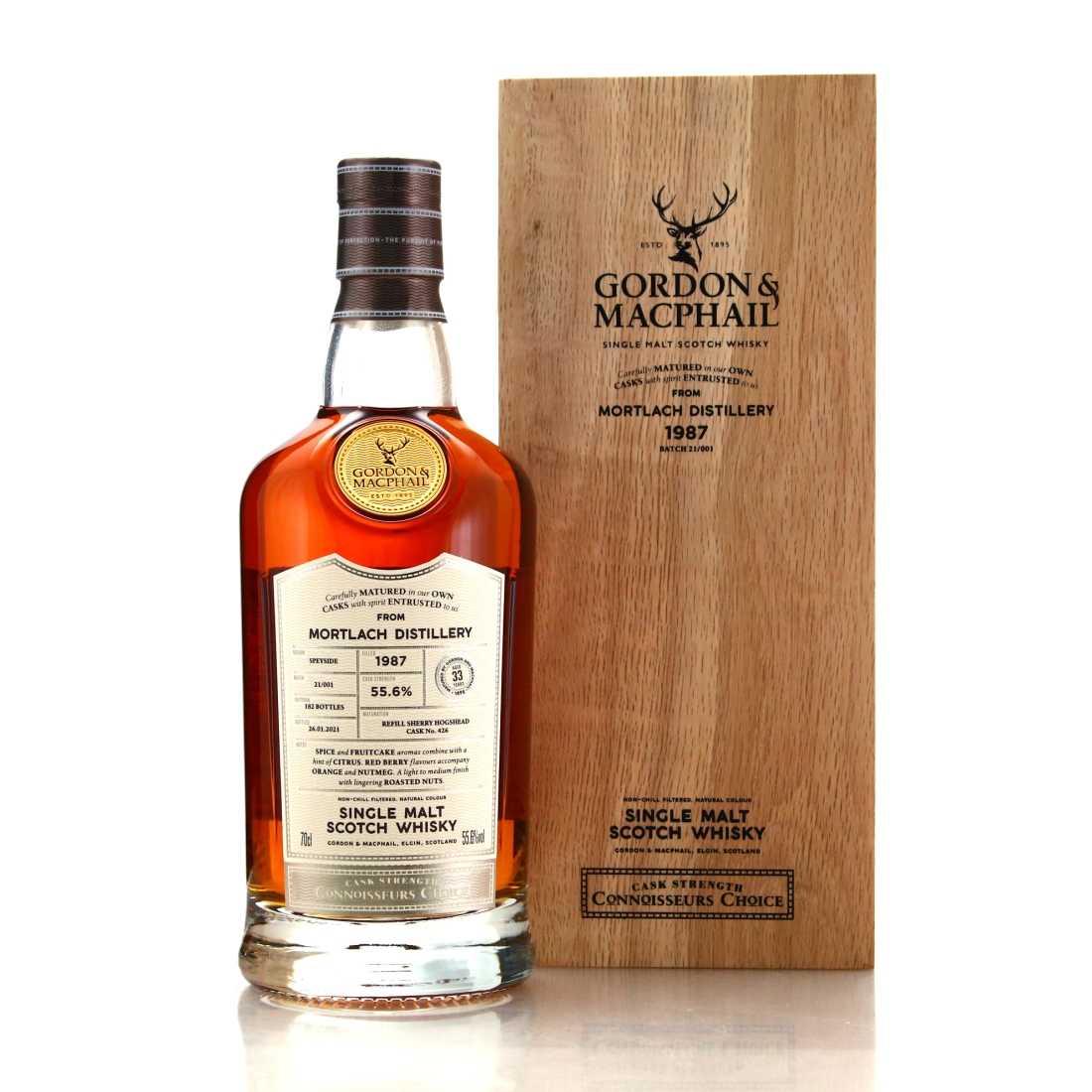 Mortlach 1987 Gordon and MacPhail 33 Year Old Batch #21/001