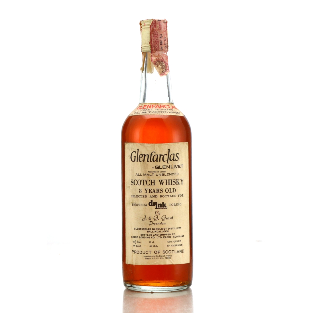 Glenfarclas 8 Year Old Grant Bonding Co 1970s / Enoteca Drink International