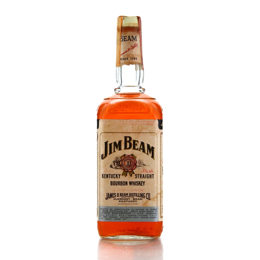 Jim Beam Bottled in Bond 80 Proof 1974