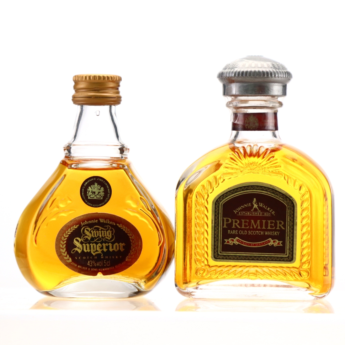 Johnnie Walker Swing Superior and Premier Miniature x 2