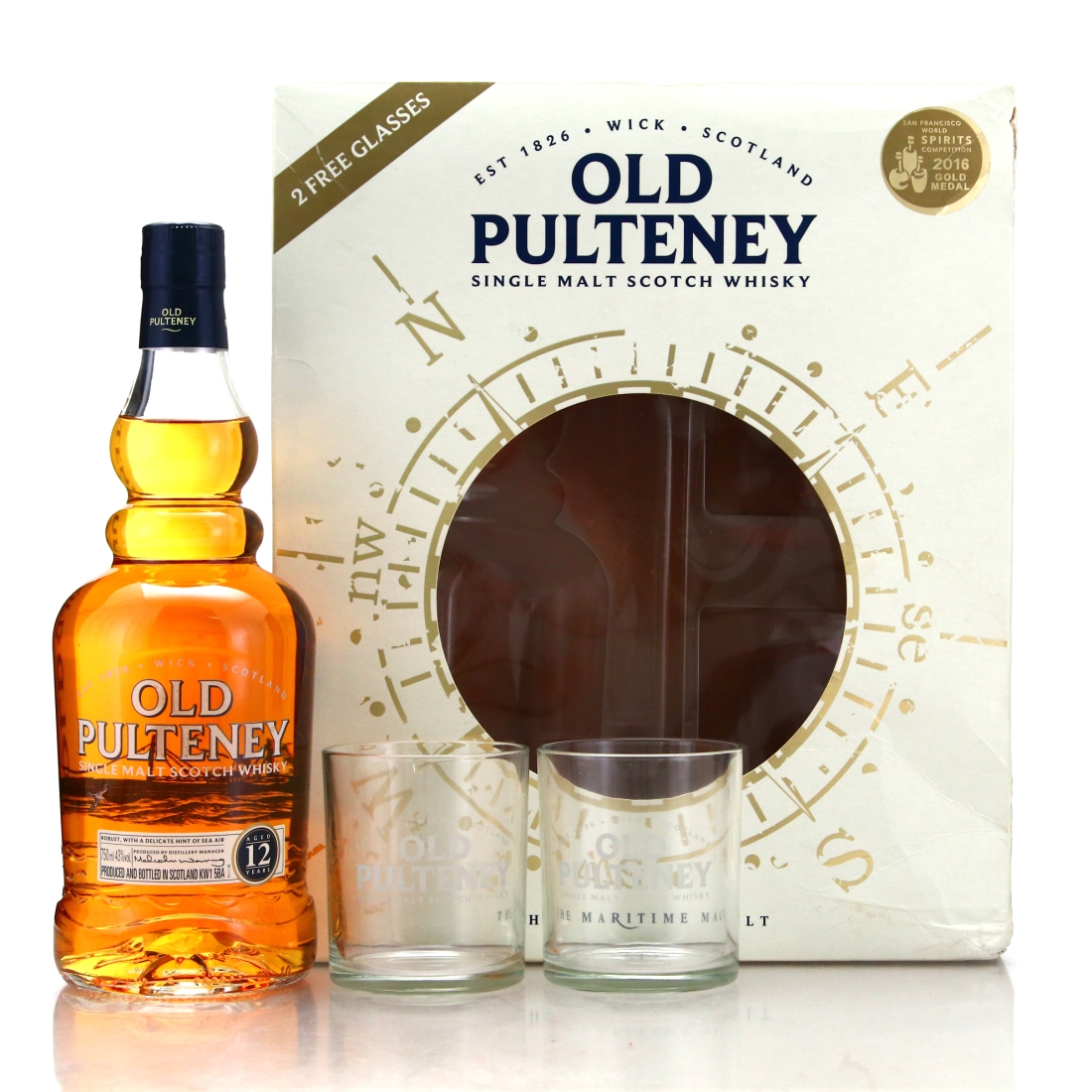 Old Pulteney 12 Year Old Gift Pack pre-2018