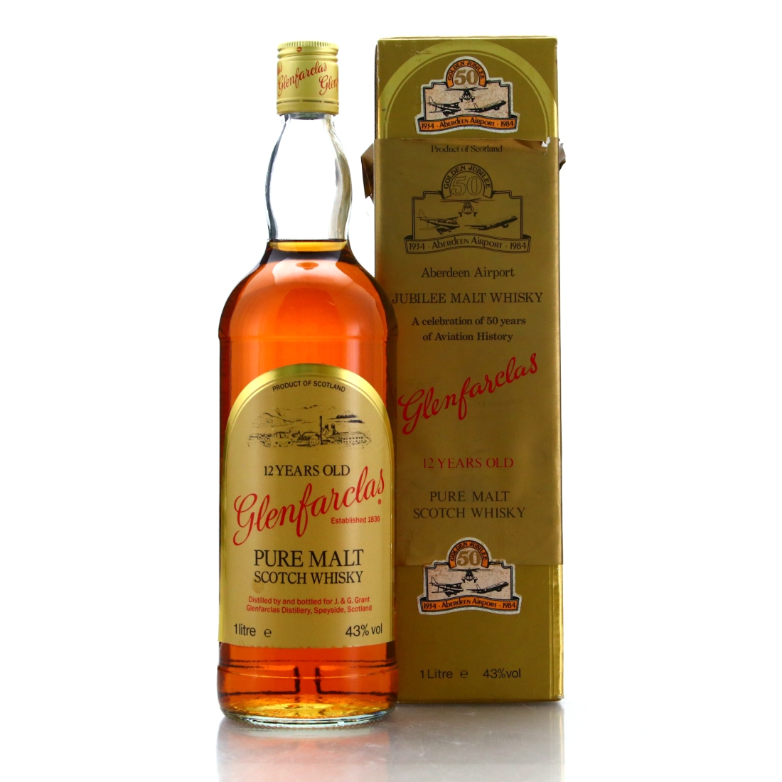 Glenfarclas 12 Year Old 1 Litre 1984 / Aberdeen Airport Jubilee