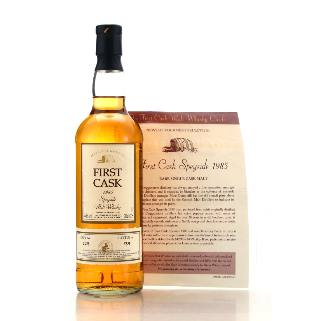 Cragganmore 1985 First Cask 22 Year Old #1228