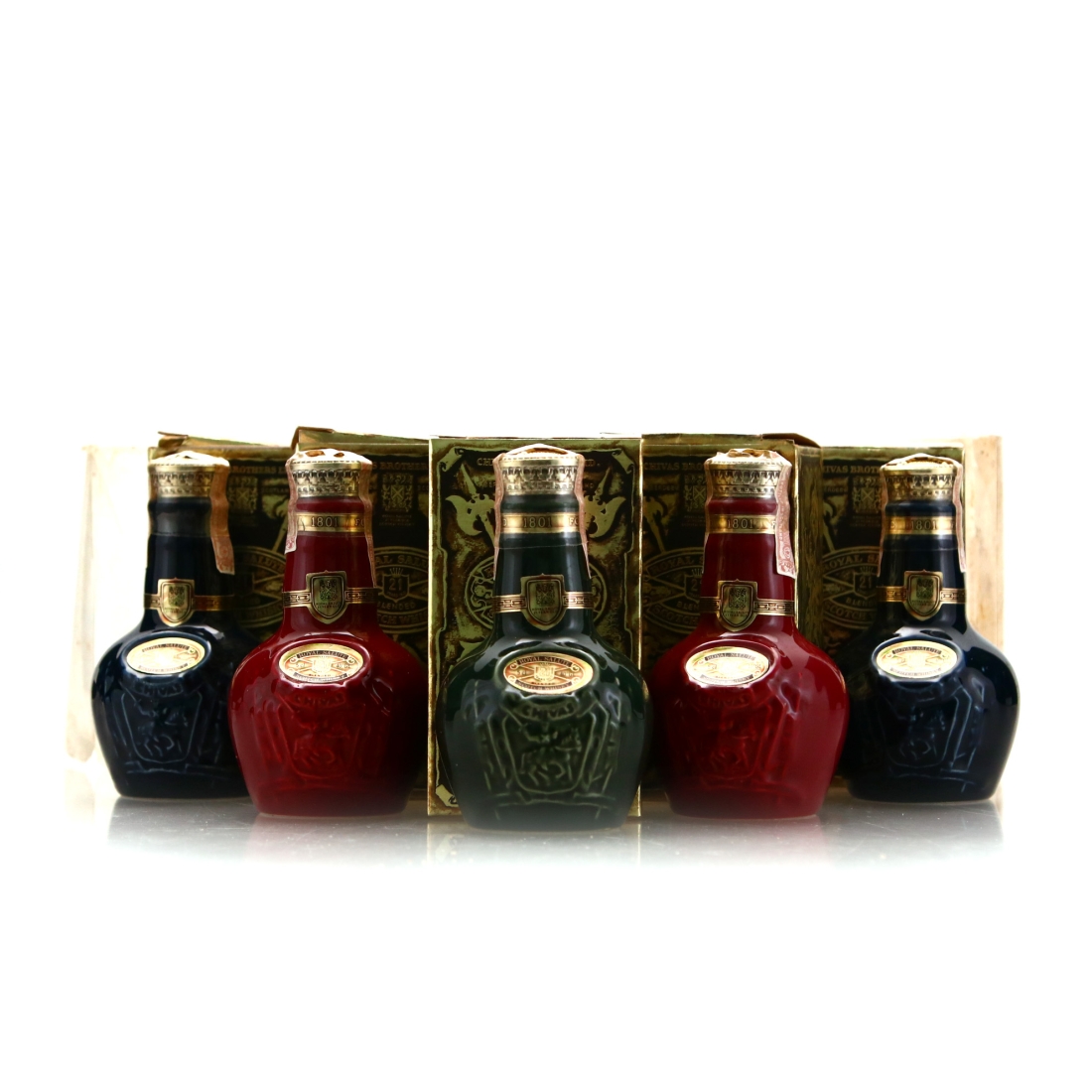 Chivas Royal Salute 21 Year Old Miniature Flagons x 5