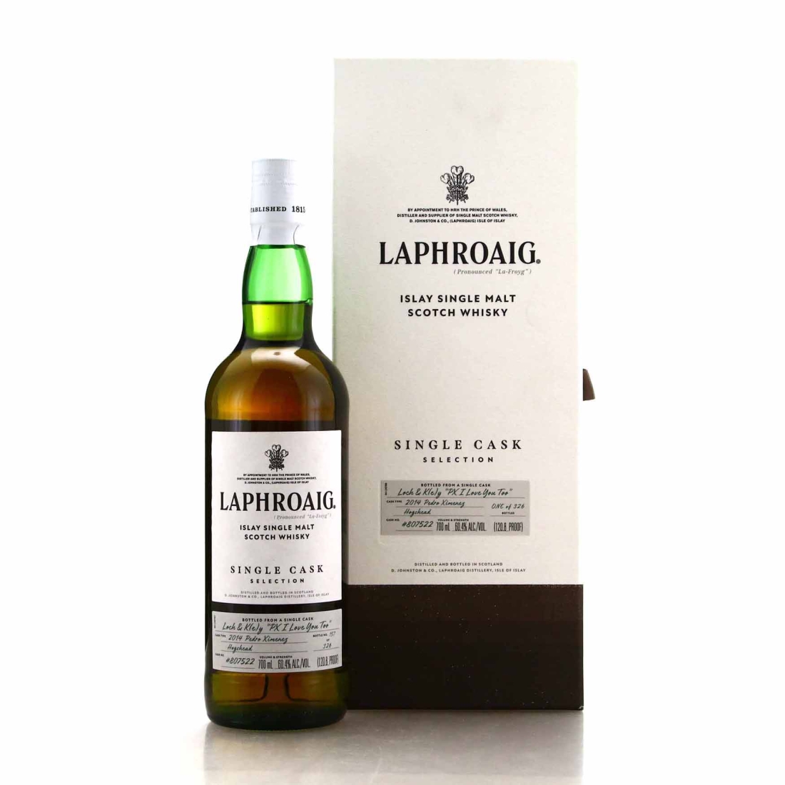 Laphroaig 2014 Single Cask 'PX I Love You Too' / Loch & K(e)y