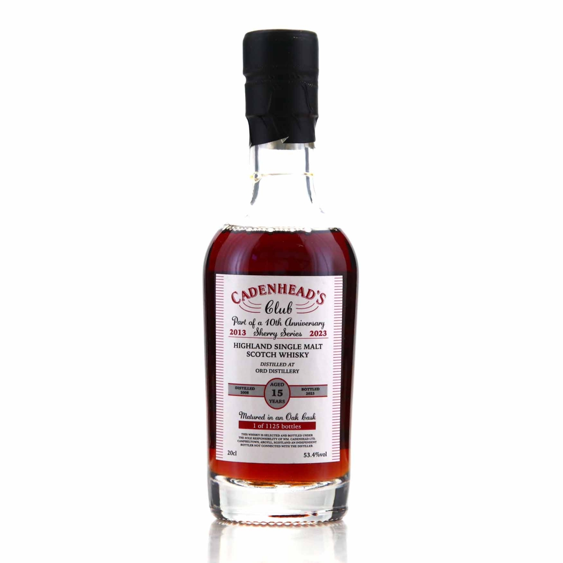 Glen Ord 2008 Cadenhead's Club 15 Year Old Sherry Series 20cl / 10th Anniversary