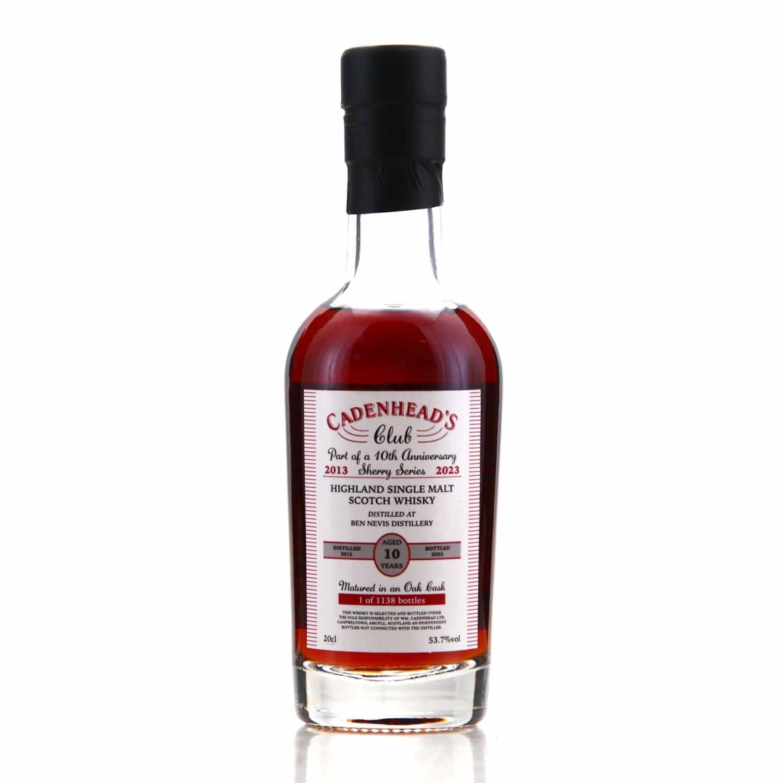 Ben Nevis 2012 Cadenhead's Club 10 Year Old Sherry Series 20cl / 10th Anniversary