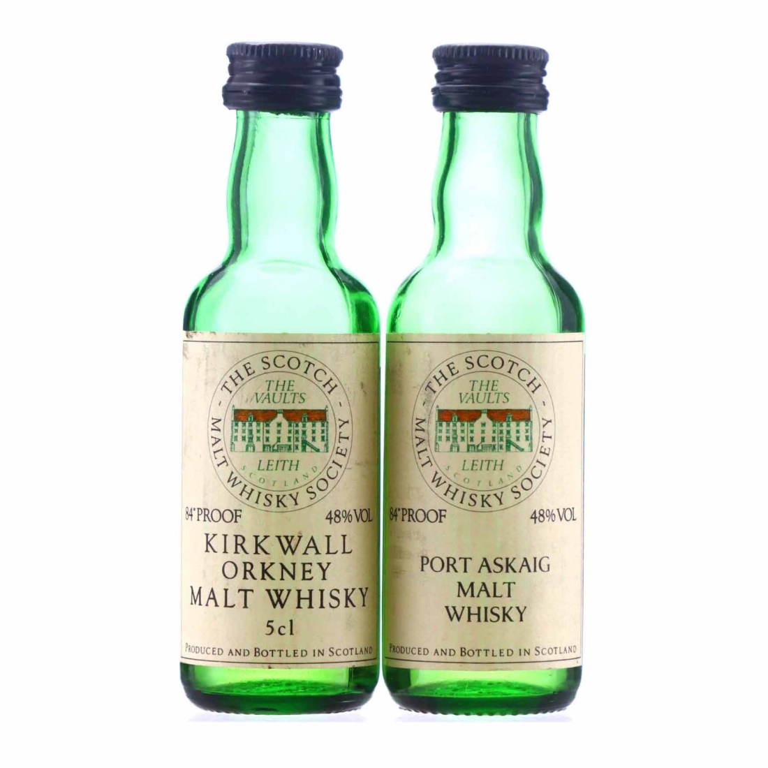 Kirkwall Orkney and Port Askaig SMWS 2 x Miniature