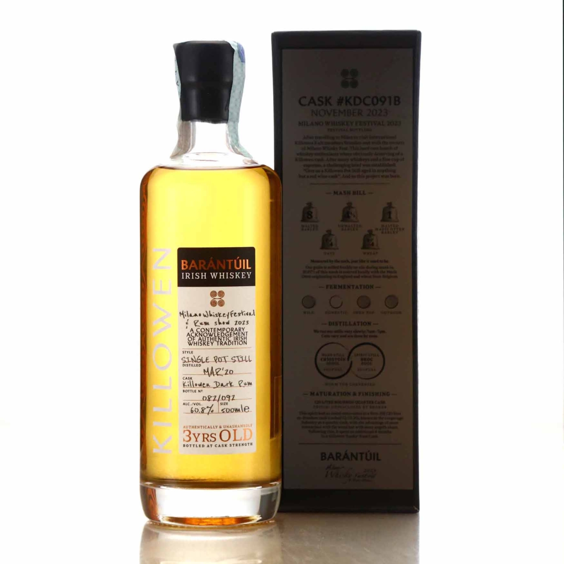 Killowen 3 Year Old Barantuil Irish Whiskey 50cl / Milano Whiskey Festival 2023