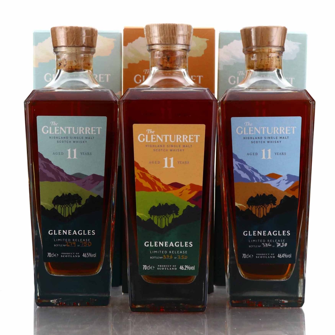 Glenturret 11 Year Old Gleneagles Trilogy x 3