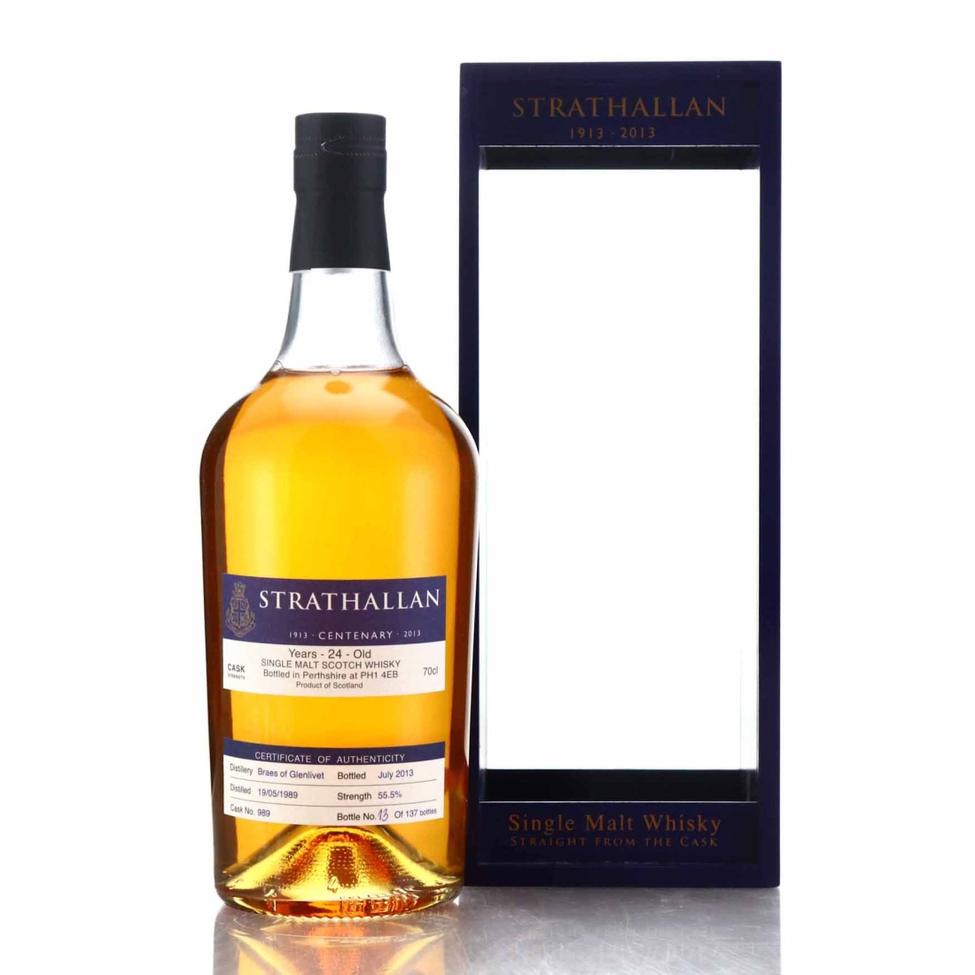 Braes of Glenlivet 1989 Strathallan School 24 Year Old Centenary