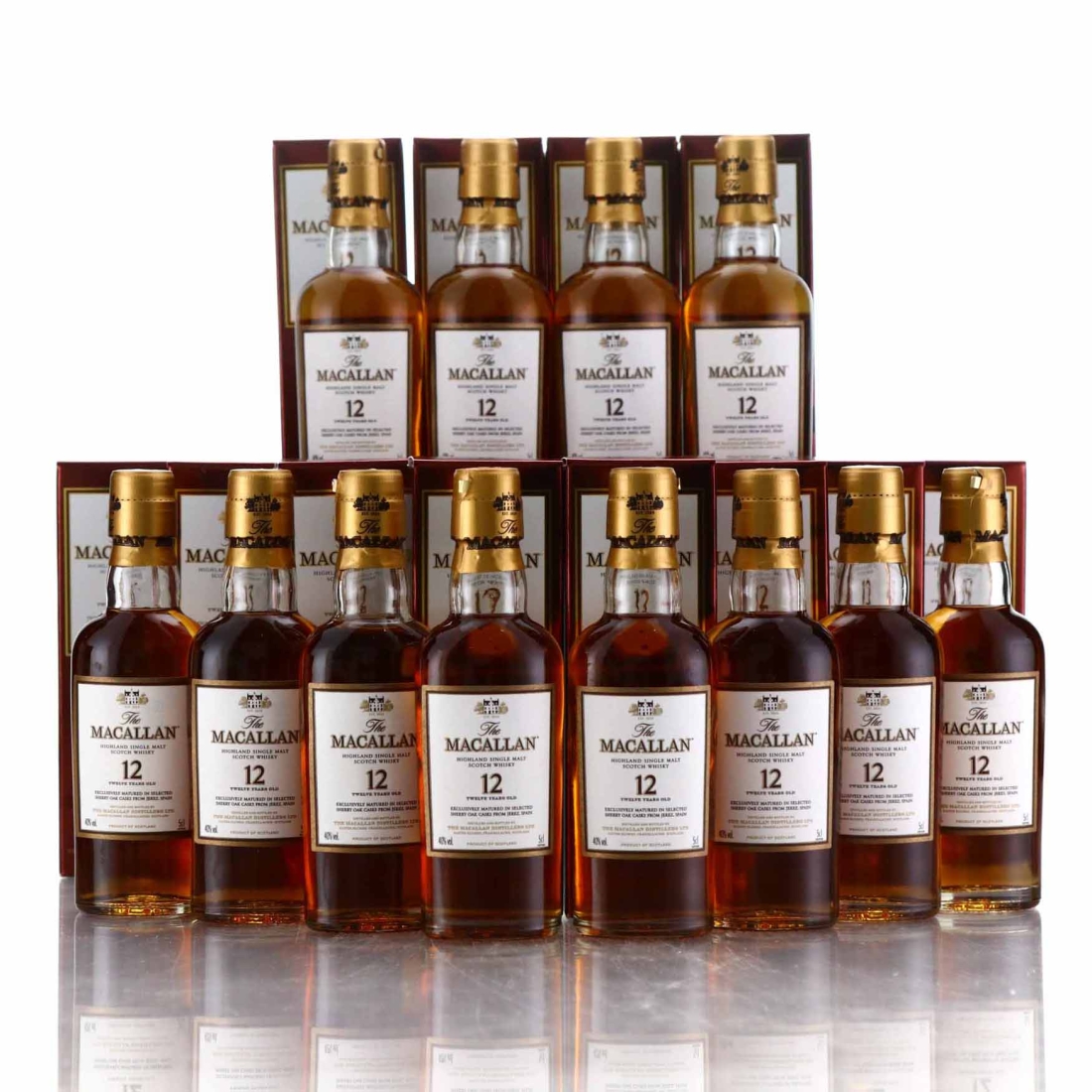 Macallan 12 Year Old Miniature x 12 pre-2018 / Case