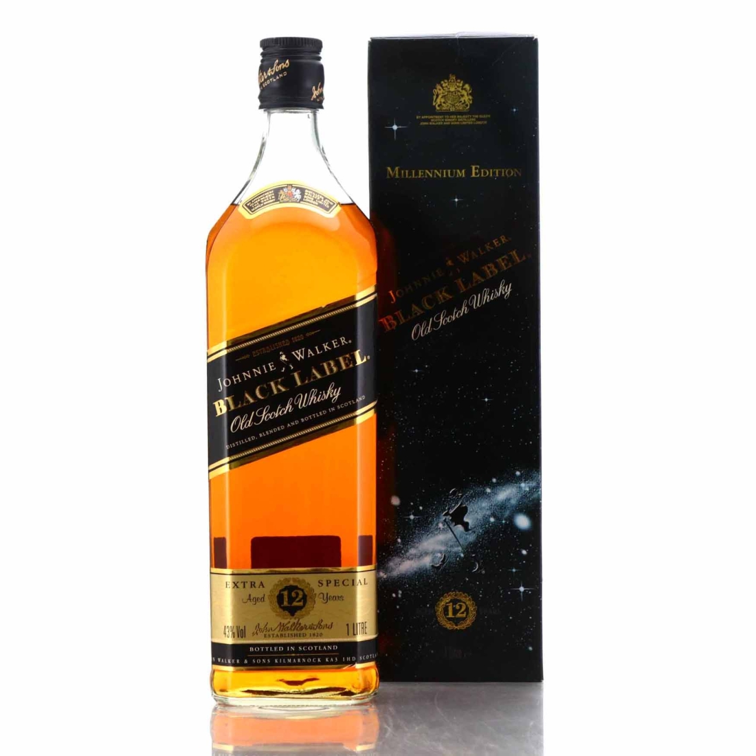 Johnnie Walker Black Label 12 Year old 1 Litre /  Millennium Edition