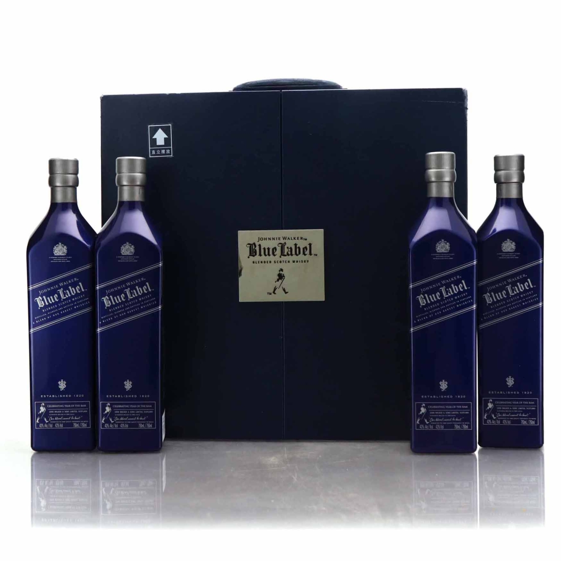 Johnnie Walker Blue Label Year of the Ram 4 x 75cl / with Suitcase