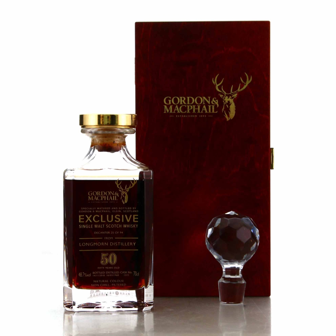 Longmorn 1968 Gordon and MacPhail 50 Year Old Exclusive Decanter