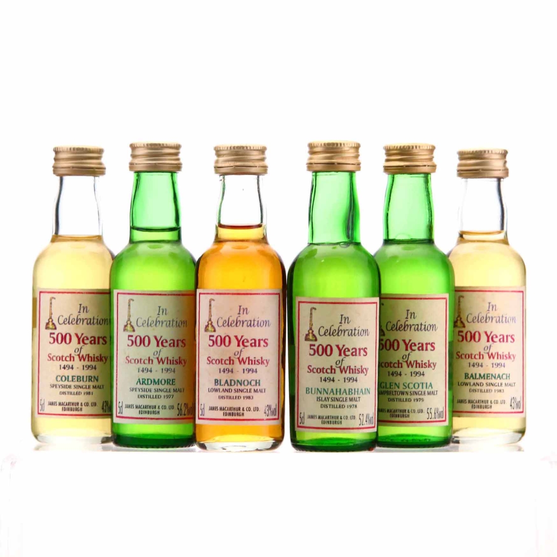 James MacArthur 500 Years of Scotch Miniature x 6