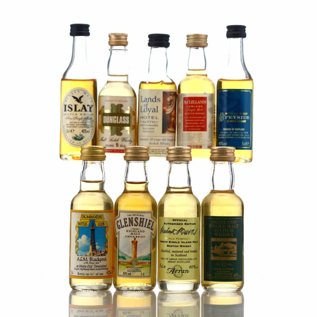 Single Malt Miniatures x 9 / includes Dunglass