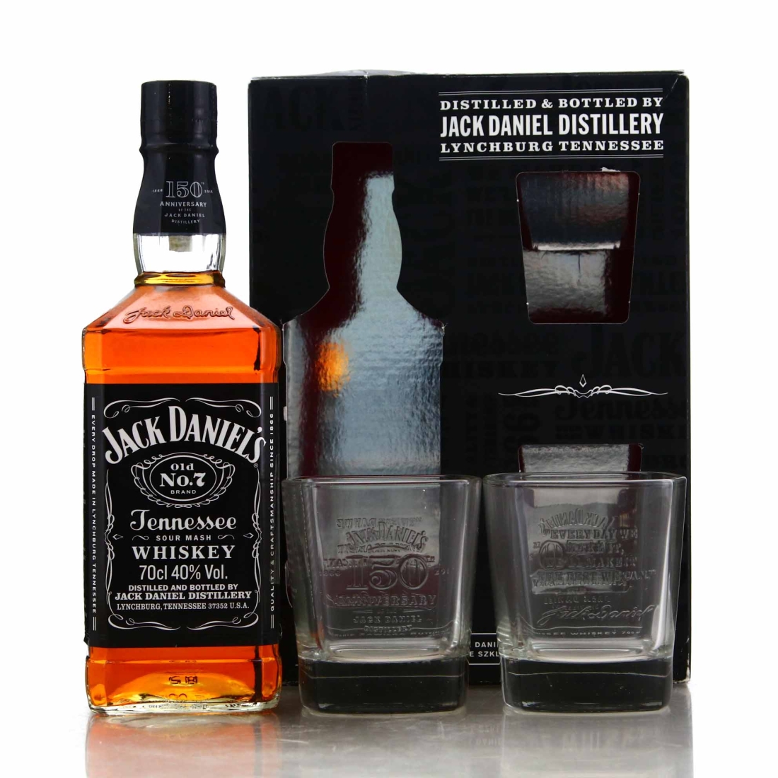 Jack Daniel's Old No.7 Brand 80 Proof 150th Anniversary Gift Pack 70cl / Polish Import