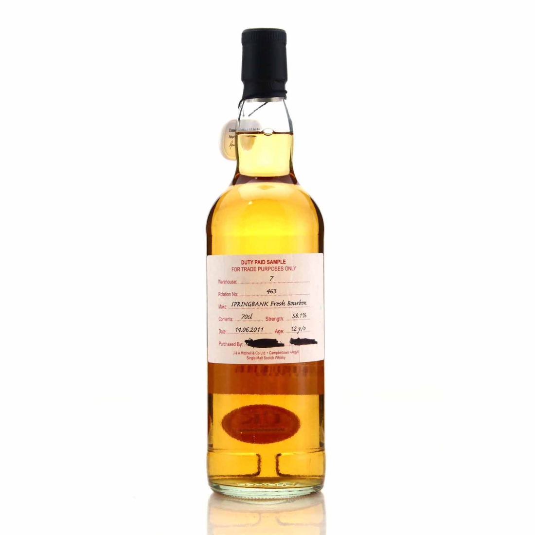 Springbank 2011 Duty Paid Sample 12 Year Old / Fresh Bourbon