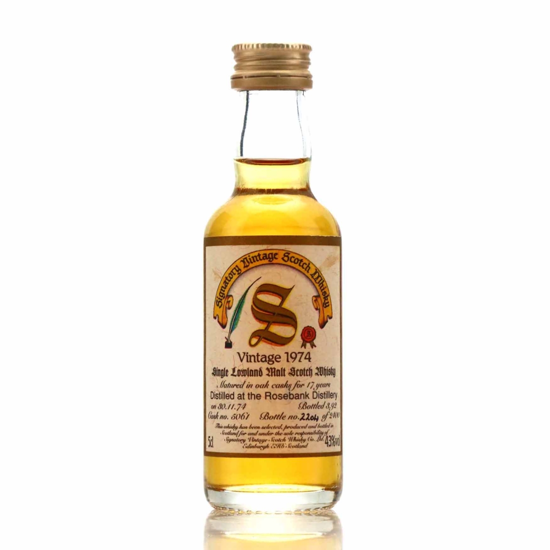 Rosebank 1974 Signatory Vintage 17 Year Old Miniature