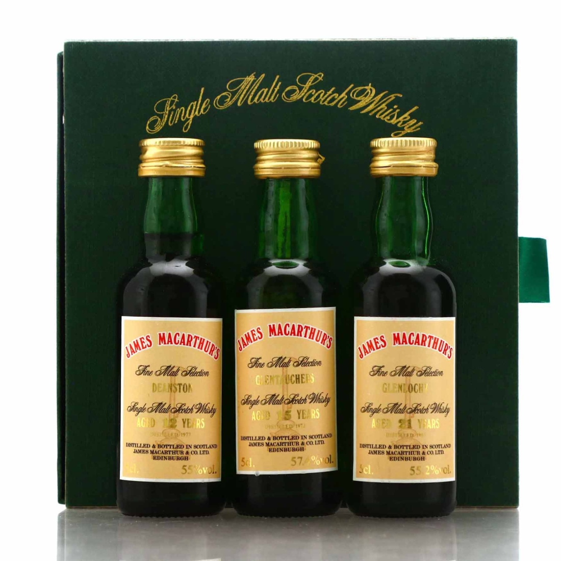 James MacArthur Fine Malt Selection 3 x Miniature / Includes Glenlochy 21 Year Old