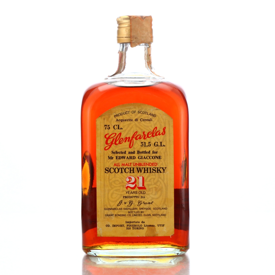 Glenfarclas 21 Year Old Grant Bonding Co Cask Strength for Edoardo Giaccone / Edward and Edward