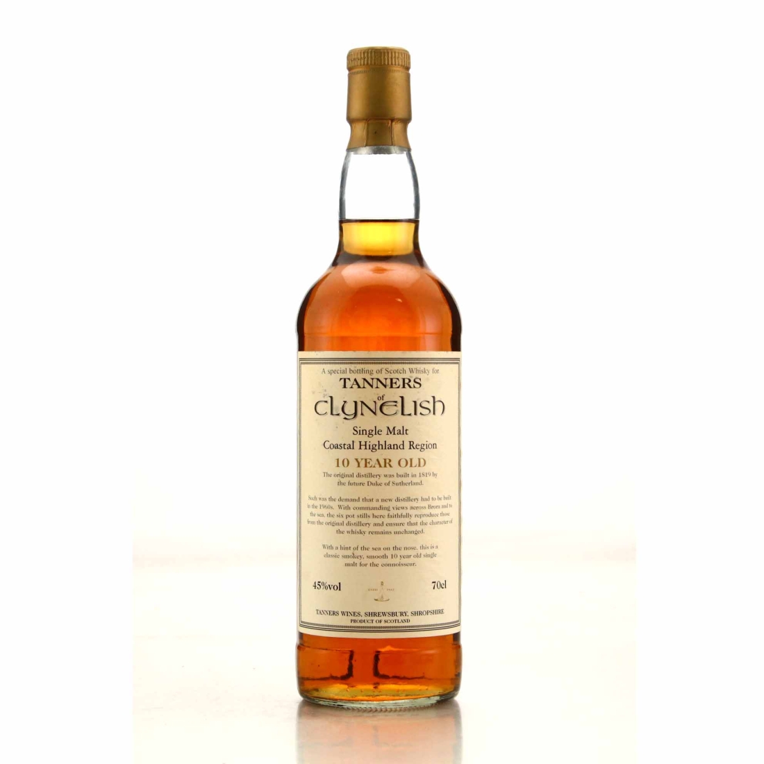 Clynelish 10 Year Old Tanners Wines