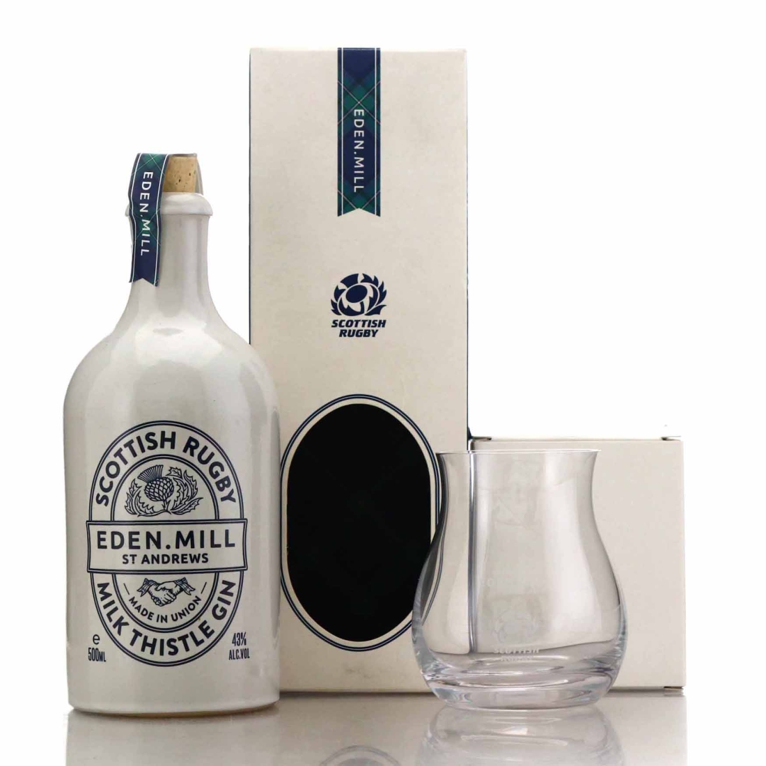 Eden Mill Rugby Milk Thistle Gin 50cl Gift Set