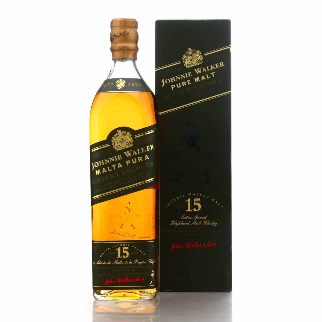 Johnnie Walker 15 Year Old Pure Malt / Green Label - Mexican Import