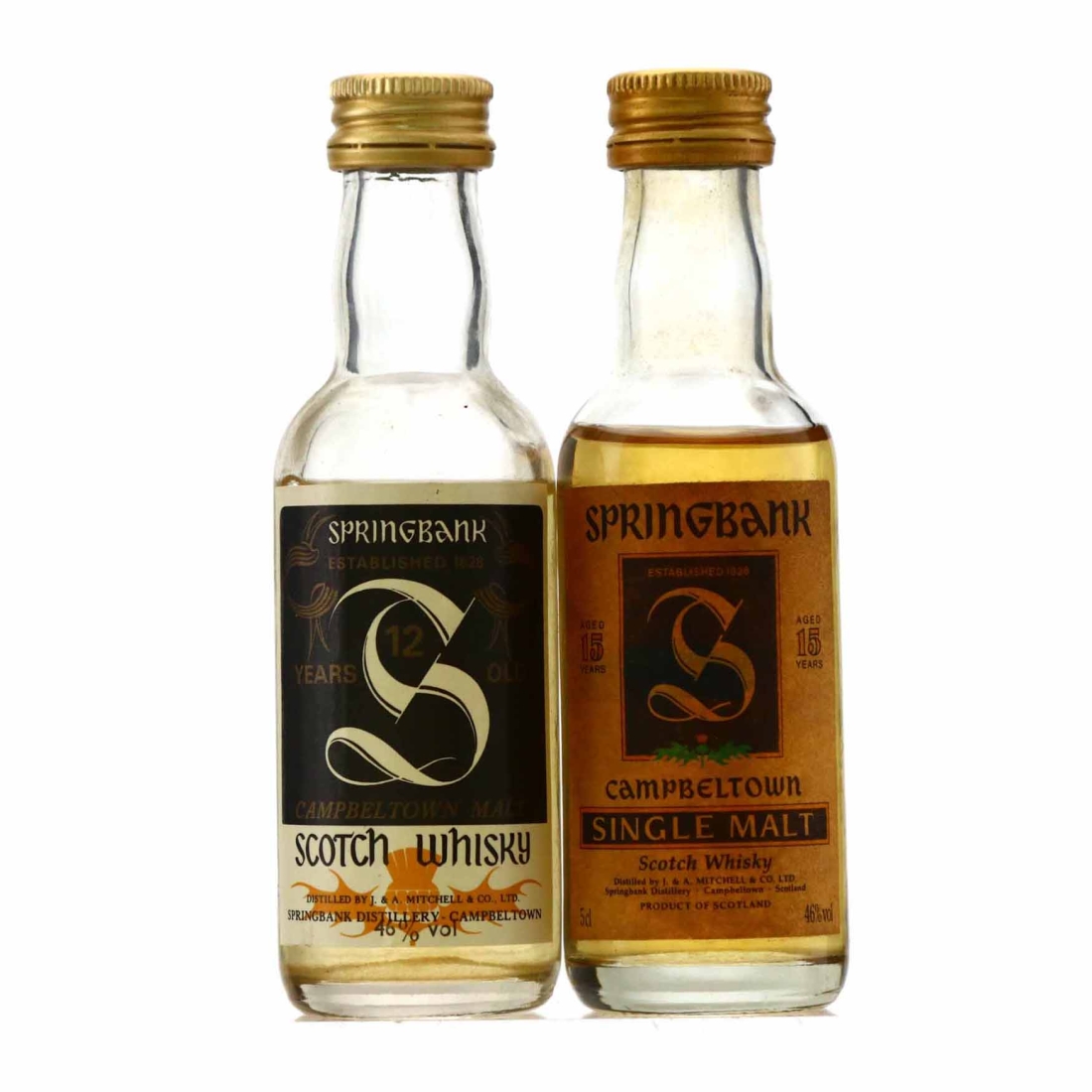Springbank 12 & 15 Year Old Miniature x 2