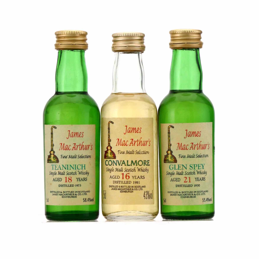 James MacArthur Fine Malt Selection Miniature x 3 / includes Convalmore