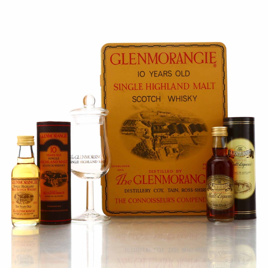 Glenmorangie 10 Year Old Miniature Gift Pack & Glenturret Malt Liqueur Miniature