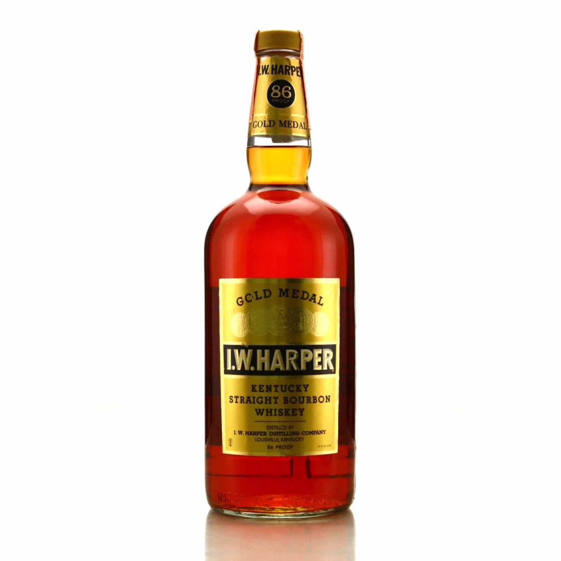 I.W. Harper Gold Medal Kentucky Straight Bourbon Quart 1980s