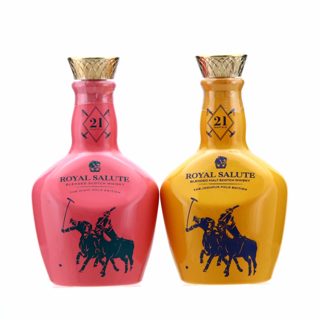 Chivas Royal Salute 21 Year Old Miniature x 2 / Jodhpur & Miami Polo Editions