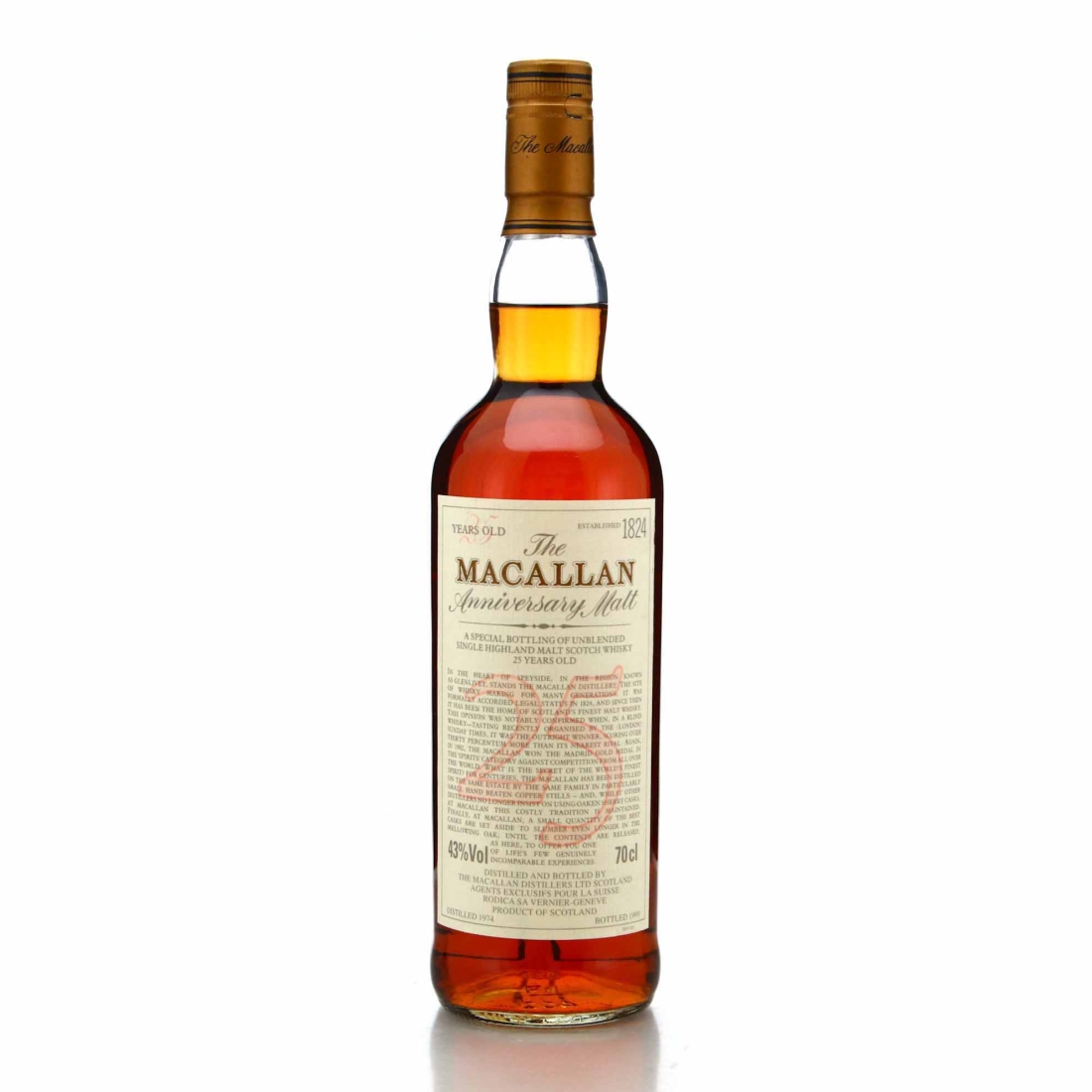 Macallan 1974 Anniversary Malt 25 Year Old / Rodica Import