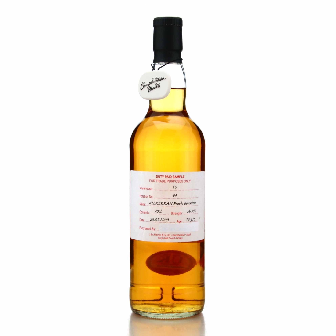 Kilkerran 2009 Duty Paid Sample 14 Year Old / Fresh Bourbon
