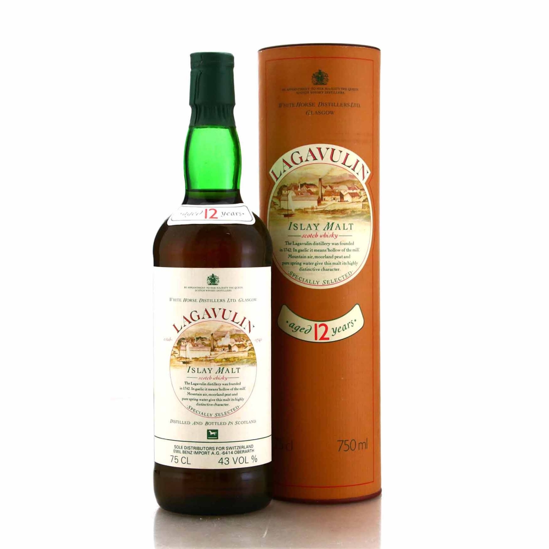 Lagavulin 12 Year Old White Horse 1980s / Swiss Import