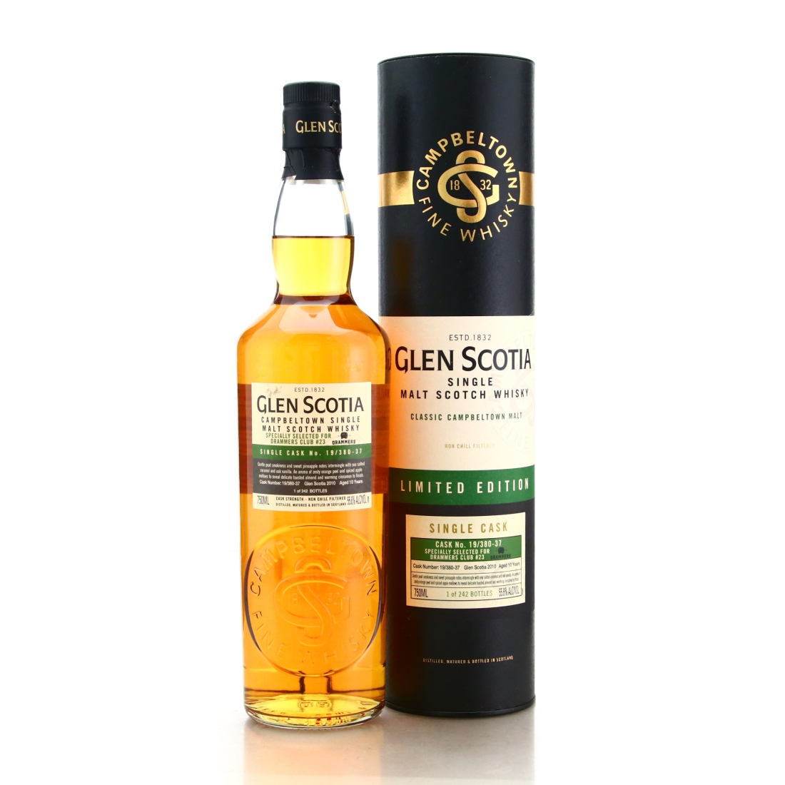 Glen Scotia 2010 Single Cask 10 Year Old #19/380-37 75cl / Drammers Club #23