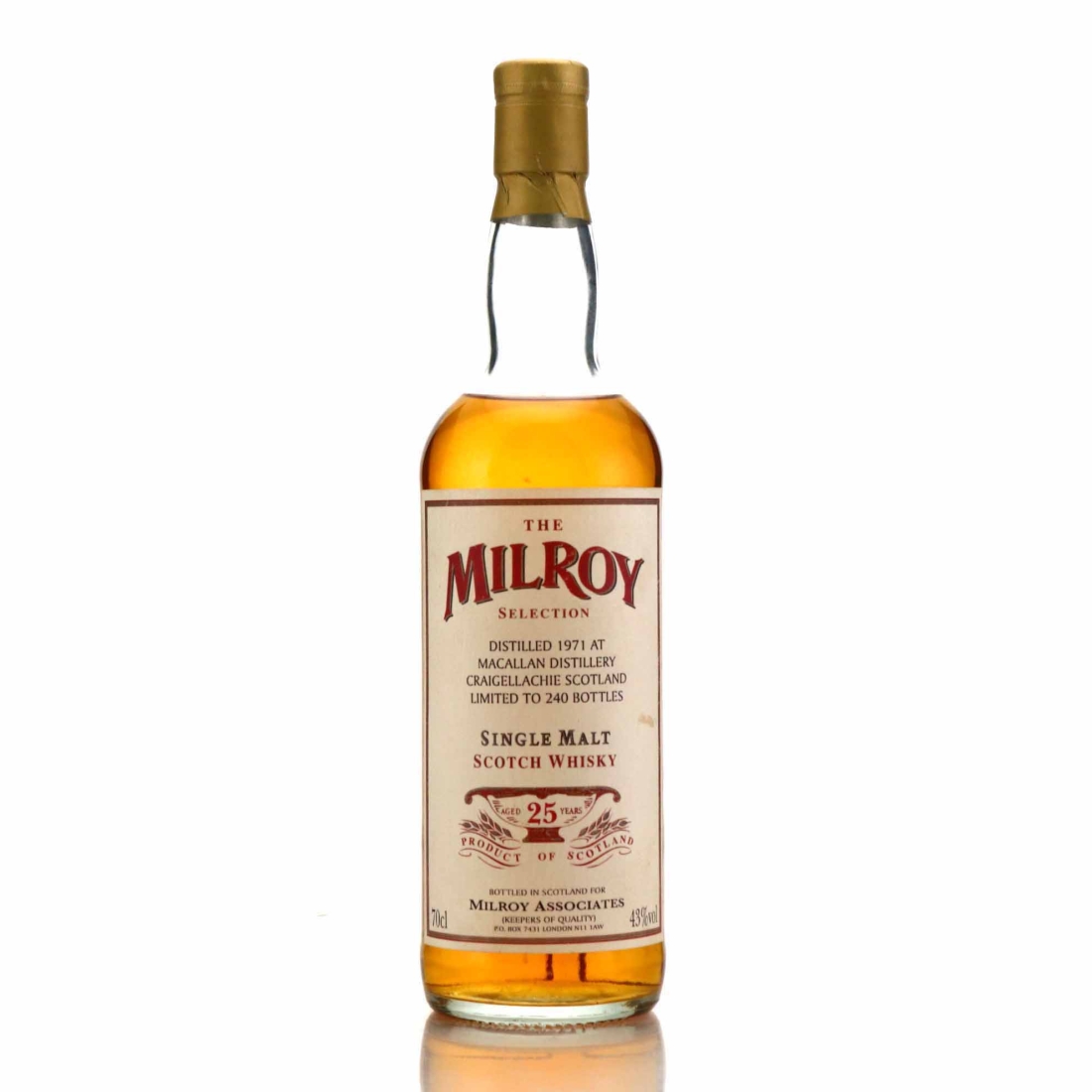 Macallan 1971 The Milroy Selection 25 Year Old