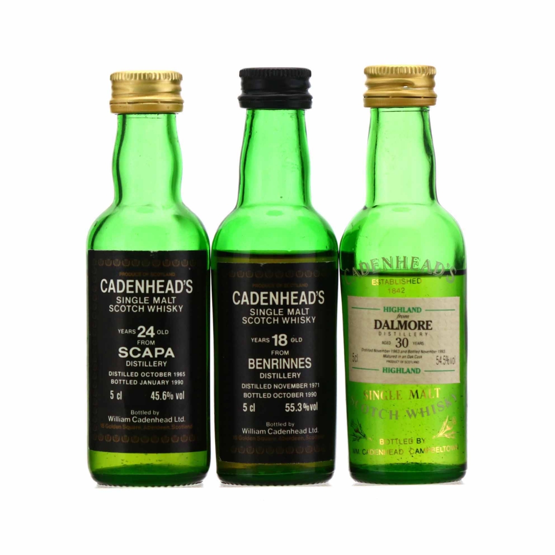 Cadenhead's Miniature x 3 / includes Dalmore 30 year Old