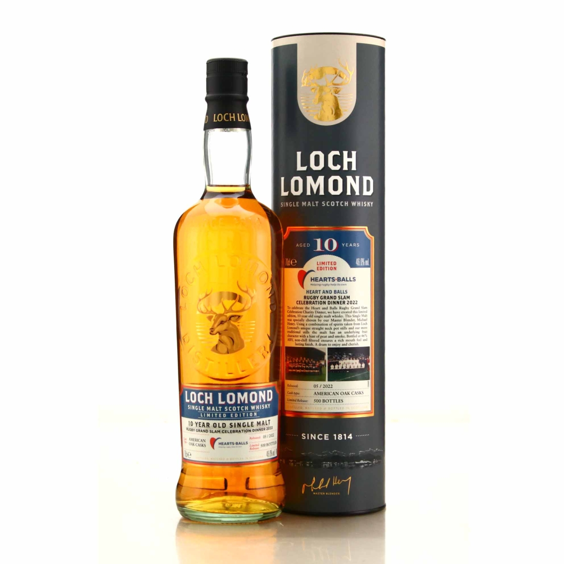 Loch Lomond 10 Year Old Hearts and Balls Edition / Rugby Grand Slam Celebration Dinner 2022