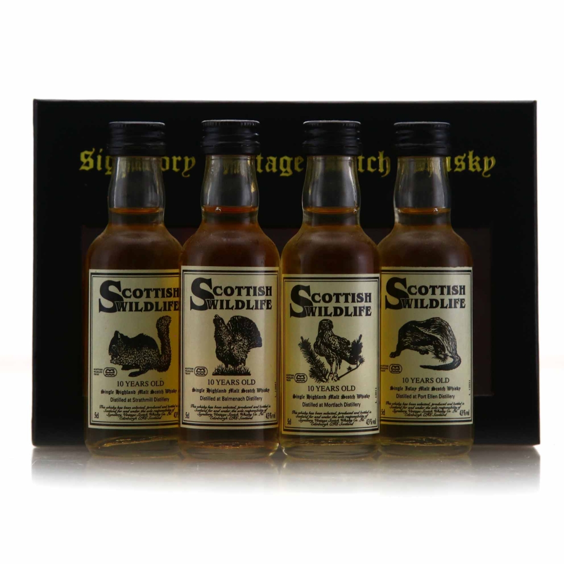 Scottish Wildlife Signatory Vintage Miniature Gift Set 4 x 5cl / includes Port Ellen