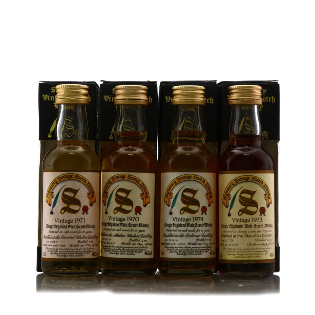 Signatory Vintage Miniature x 4 / includes Macallan Sherry Cask