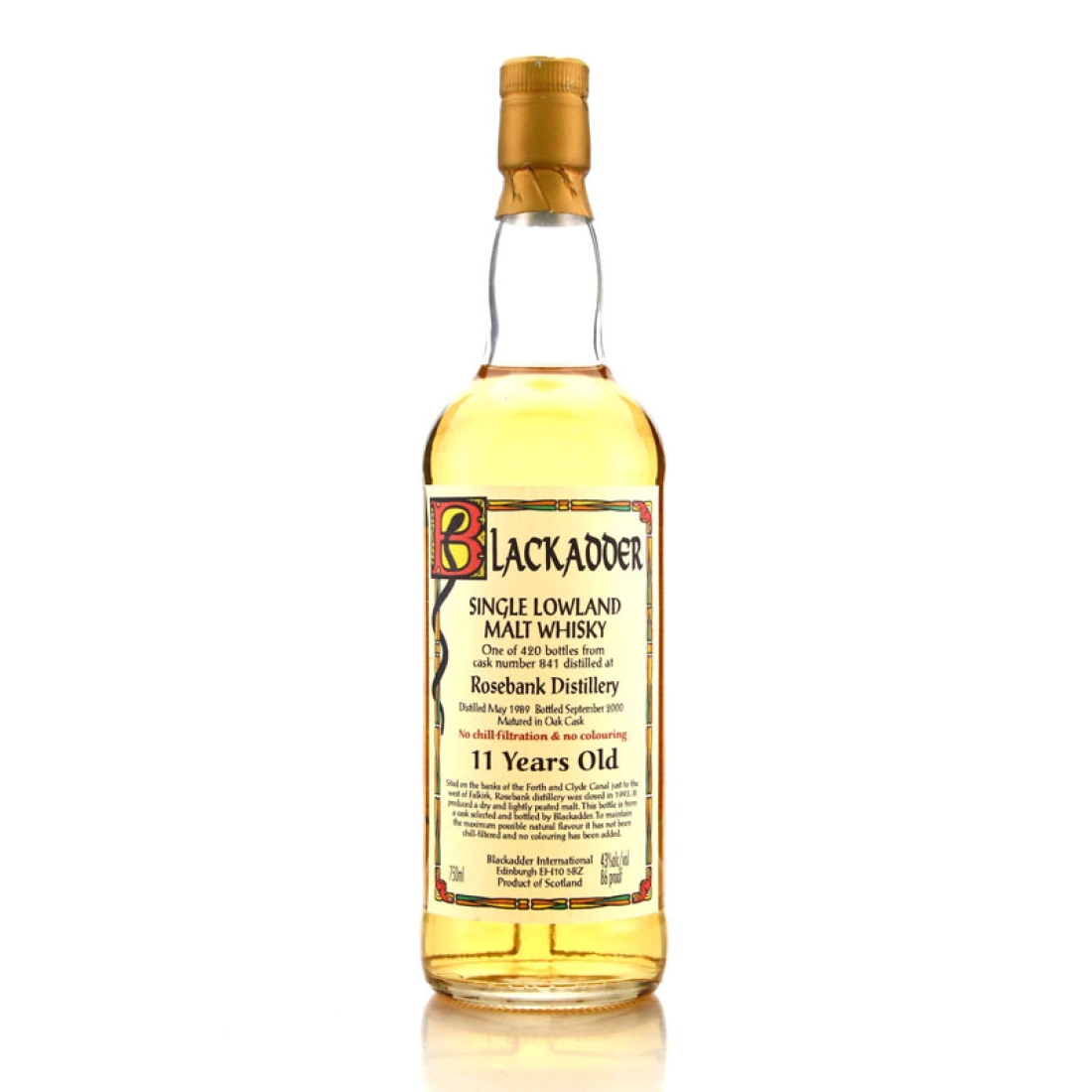 Rosebank 1989 Blackadder 11 Year Old 75cl / US Import
