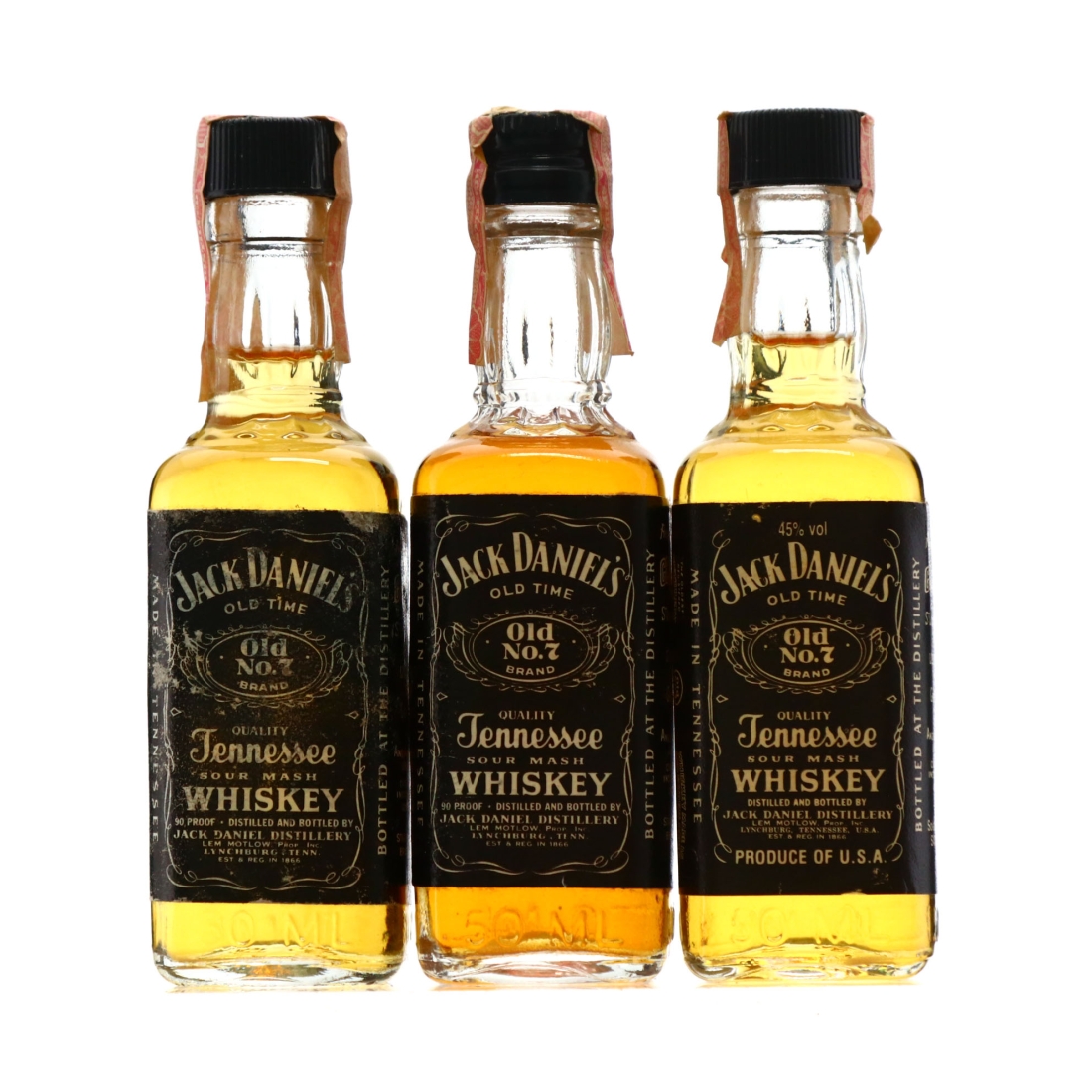Jack Daniel's Old No.7 Brand Miniature x 3 1980s