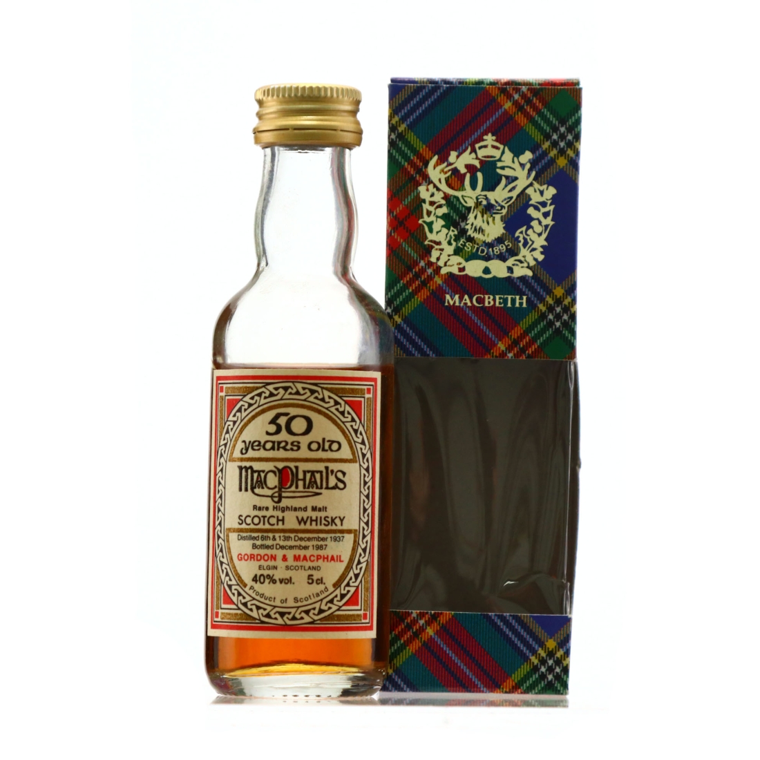 MacPhail's 1937 50 Year Old Highland Malt 'Book of Kells' Miniature